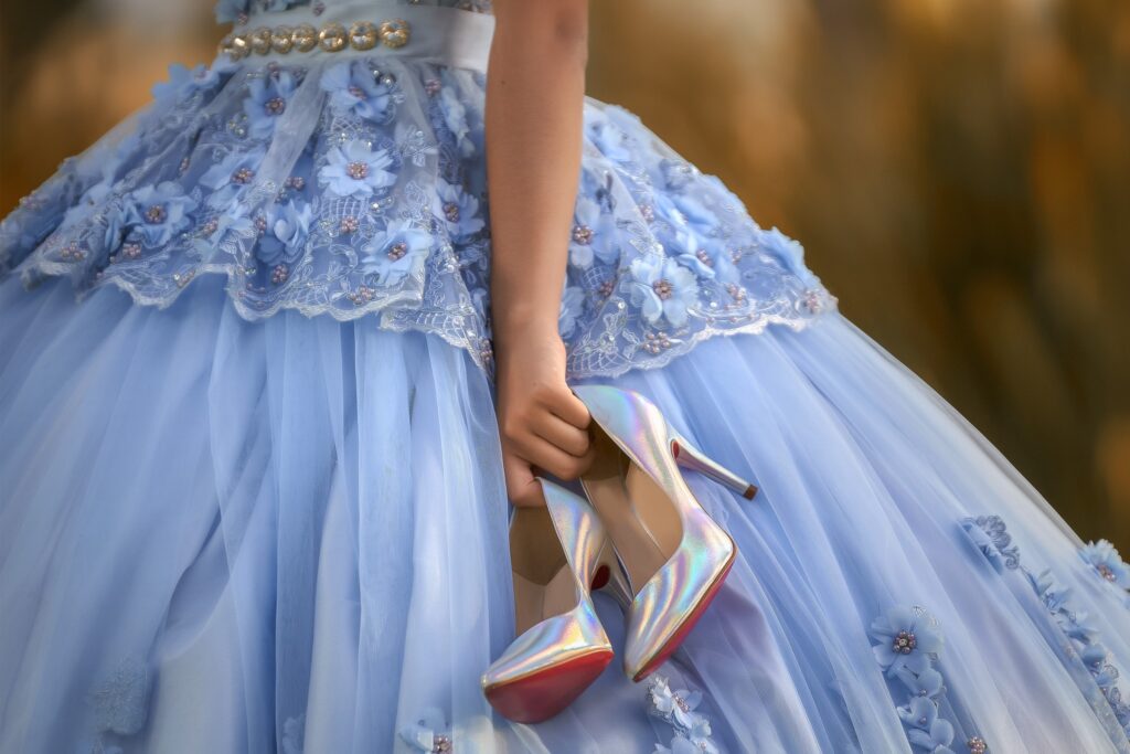 Quinceanera dance lessons gown princess heels dress 