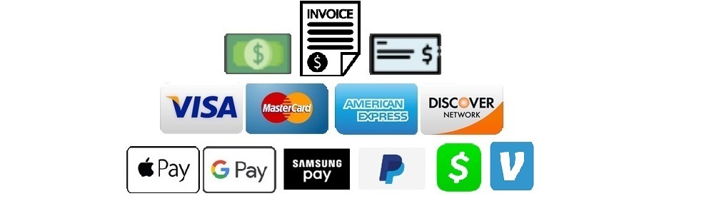 acceptable payment types cash invoice check payable to Ballroom Alchemy credit debit visa mastercard american express paypal cash app venmo discover